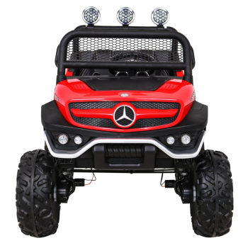 Mercedes Benz Unimog dla dzieci Terenowy Czerwony + Napęd 4x4 + Pilot + Bagażnik + Wolny Start + MP3 LED